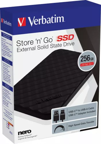 Verbatim 256GB USB 3.2/USB Type-C Store 'n' Go Black