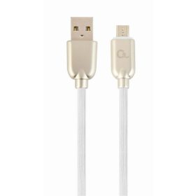   Gembird CC-USB2R-AMmBM-2M-W microUSB Premium rubber charging and data cable 2m White