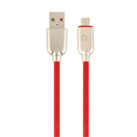   Gembird CC-USB2R-AMmBM-2M-R microUSB Premium rubber charging and data cable 2m Red