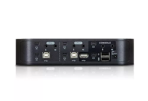 ATEN 4-Port USB Mini DisplayPort/Audio Dual Display KVMP Switch + Cables