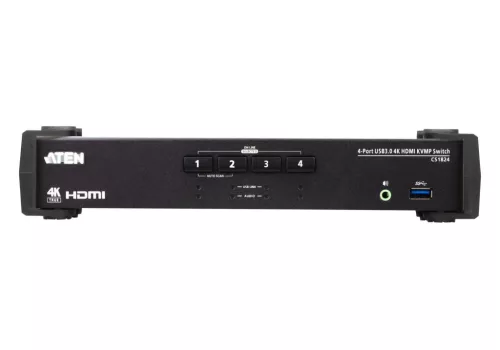 ATEN 4-Port USB 3.0 4K HDMI KVMP Switch with Audio Mixer Mode