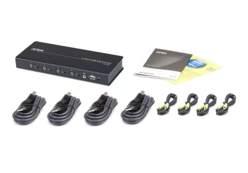 ATEN CS724KM 4-port USB Boundless KM Switch + Cables