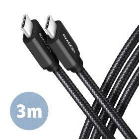   AXAGON BUCM3-CM30AB Speed USB-C <> USB-C 3.2 Gen 1 Cable 3m Black