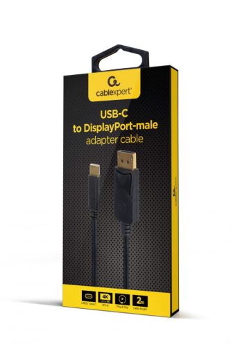 Gembird A-CM-DPM-01 USB-C to DisplayPort-male adapter 4K 60Hz cable 2m Black