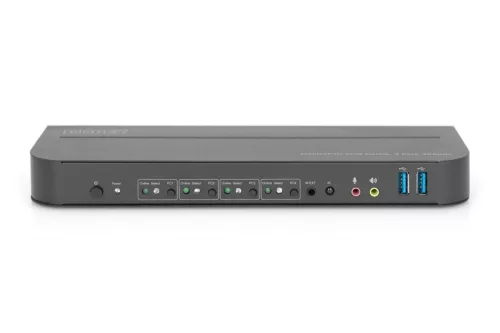 Digitus KVM Switch, 4-Port, 4K60Hz, 4x DP in, 1x DP/HDMI out