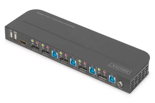 Digitus KVM Switch, 4-Port, 4K60Hz, 4x DP in, 1x DP/HDMI out