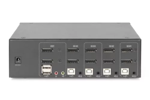 Digitus KVM Switch 4 Port Dual Display, 4K, DisplayPort