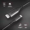 AXAGON RVC-HI2MC USB-C -> HDMI 2.0 adapter 4K/60Hz Aluminum 1,8m cable Black