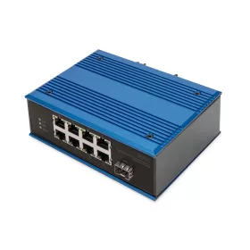   Digitus DN-651133 8-Port 10/100Base-TX(PoE) to 100Base-FX Industrial PoE Switch Blue