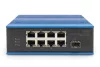 Digitus DN-651133 8-Port 10/100Base-TX(PoE) to 100Base-FX Industrial PoE Switch Blue