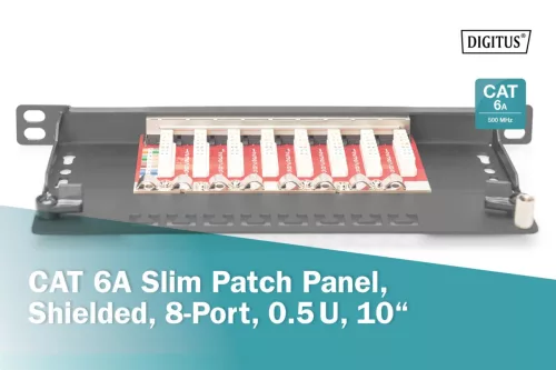 Digitus 8-port Patch Panel 0,5U Black