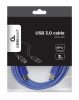 Gembird CCP-USB3-AMBM-10 High End USB 3.0 Cable USB A Male Plug to USB B Male Plug 3m Blue