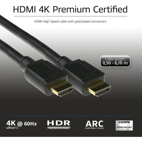 ACT HDMI High Speed premium certified v2.0 HDMI-A male - HDMI-A male cable 3m Black