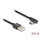 DeLock USB 2.0 Type-A male to USB Type-C cable 0,5m Black
