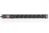 Digitus Aluminum outlet strip with switch 7 safety outlets 2m supply with surge protection