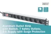 Digitus Aluminum outlet strip with switch 7 safety outlets 2m supply with surge protection