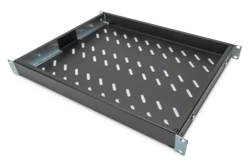 Digitus 1U fixed shelf for 600mm depth racks 44x482x350mm adjust. 350-550mm Depth Black