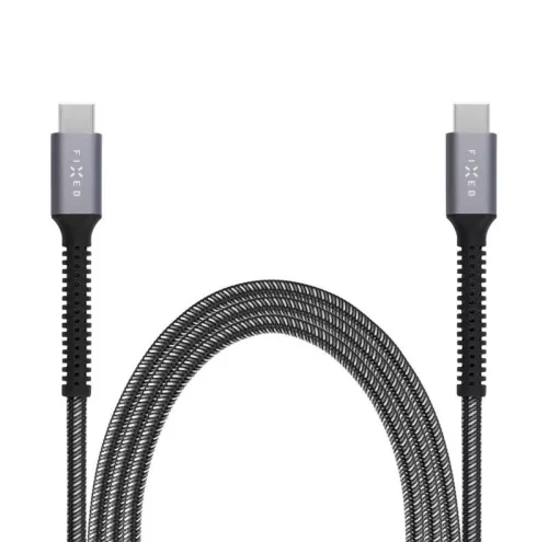 FIXED Armor USB-C/USB-C táp és adatkábel, PD 3.1 támogatás, 240W (48V, 5A), 2m, sötétszürke