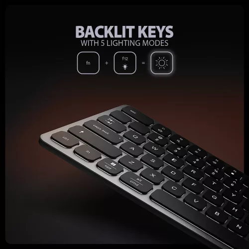 AXAGON HMC-KB-US USB-C 5Gbps Keyboard 9in1 Hub Silver US