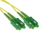 ACT LSZH Singlemode 9/125 OS2 fiber patch cable duplex with SC/APC connectors 0,5m Yellow