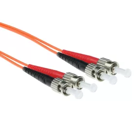   ACT LSZH Multimode 62.5/125 OM1 fiber cable duplex with ST connectors 10m Orange