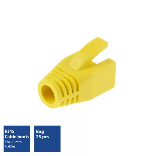 ACT RJ45 boot for 7.0 mm cable 25db Yellow