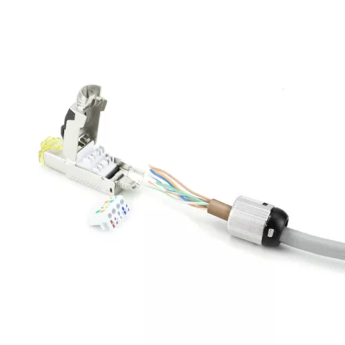 ACT Field termination plug RJ45 CAT6A shielded, toolless, 4PPoE 100W
