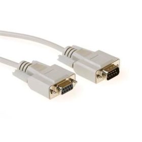   ACT Serial 1:1 connection cable 9 pin D-sub male to 9 pin D-sub female 15m Ivory