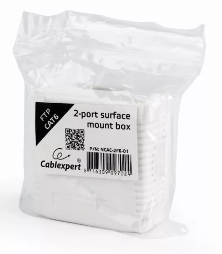 Gembird NCAC-2F6-01 CAT6 FTP 2-port surface mount box