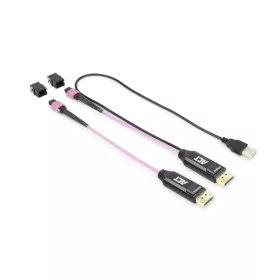   ACT DisplayPort to MTP/MPO adapter set to extend a DisplayPort connection up to 8K@60Hz Violet