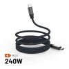 FIXED Magnetic Braided Cable USB-C/USB-C, 1,2m USB2.0 240W Gray