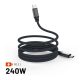 FIXED Magnetic Braided Cable USB-C/USB-C, 1,2m USB2.0 240W Gray