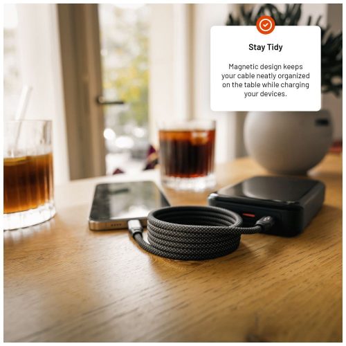 FIXED Magnetic Braided Cable USB-C/USB-C, 1,2m USB2.0 240W Gray