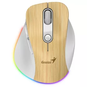 Genius Ergo 9000S Pro Wireless Bluetooth Mouse Pine Wood