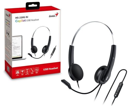 Genius HS-220U AI Headset Black