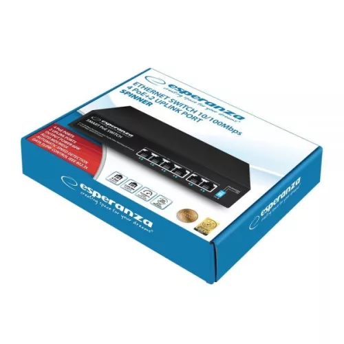 Esperanza ENS105 Spinner 4 PoE + 2 UPLINK PORT Ethernet Switch