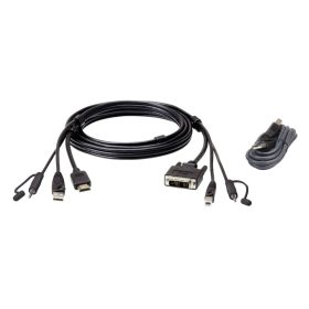 ATEN HDMI to DVI-D Secure KVM Cable Kit 1,8m Cable Black