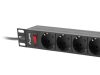Lanberg 19" PDU/elosztósor 1U 16A 3m 9x Schuko aljzat