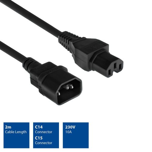 ACT Powercord C14 - C15 2m Black