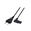 ACT Powercord Euro male - C7 female (angled left/right) 1m Black