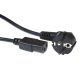 ACT Powercord mains connector Schuko CEE 7/7 male (angled) - C13 IEC 60320 0,2m Black