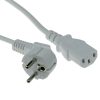 ACT Powercord mains connector Schuko CEE 7/7 male (angled) - C13 IEC 60320 3m White