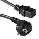 ACT Powercord mains connector Schuko CEE 7/7 male (angled) - C19 IEC 60320 0,6m Black