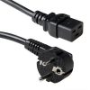 ACT Powercord mains connector Schuko CEE 7/7 male (angled) - C19 IEC 60320 3m Black