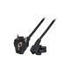 ACT Powercord mains connector Schuko CEE 7/7 male (angled) - C5 (angled) IEC 5m Black