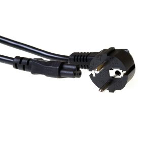   ACT Powercord mains connector Schuko CEE 7/7 male (angled) - C5 IEC 3m Black