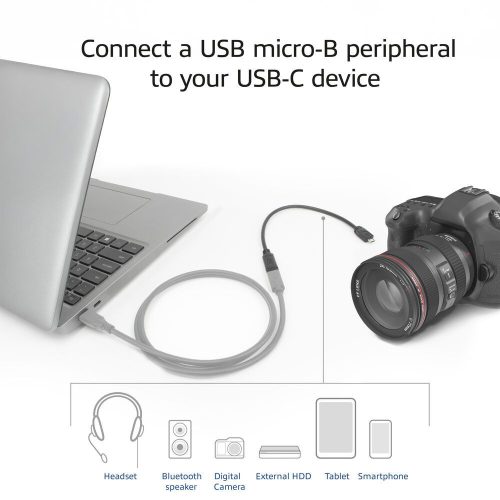 ACT USB Type-C female to USB micro B 2.0 male adapter cable 0,2m Black