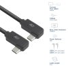 ACT USB 3.0 60W USB Type-C (left/right angled) to USB Type-C (left/right angled) Cable 0,5m Black