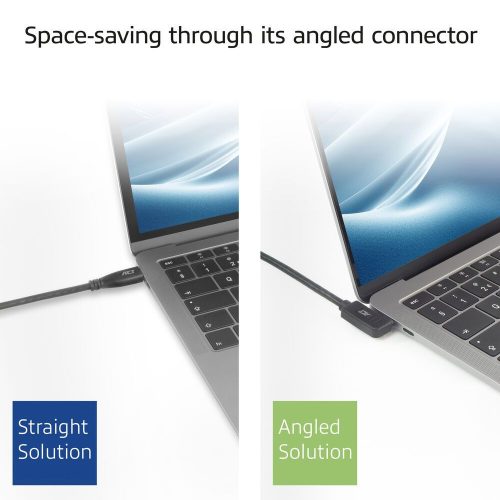 ACT USB 3.0 60W USB Type-C (left/right angled) to USB Type-C (left/right angled) Cable 0,5m Black