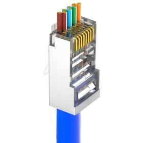   Nestron Árnyékolt RJ45 csatlakozó; Cat6; átfűzhető; fali és patch kábelekhez; 10 db/csomag